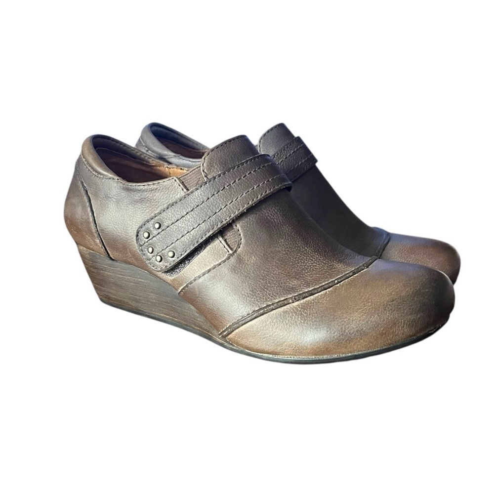 Taos Splurge Leather Wedge Shoes US 8 EUR 39 Comfort - Picture 2 of 14